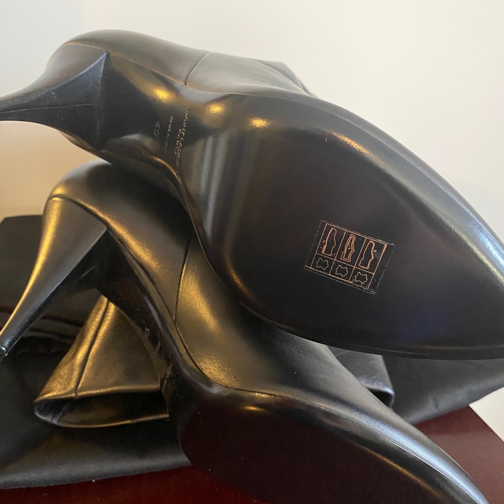 SAINT LAURENT KIKI 90mm Black Leather Over The Knee Heel Boots 40 - Picture 3 of 13